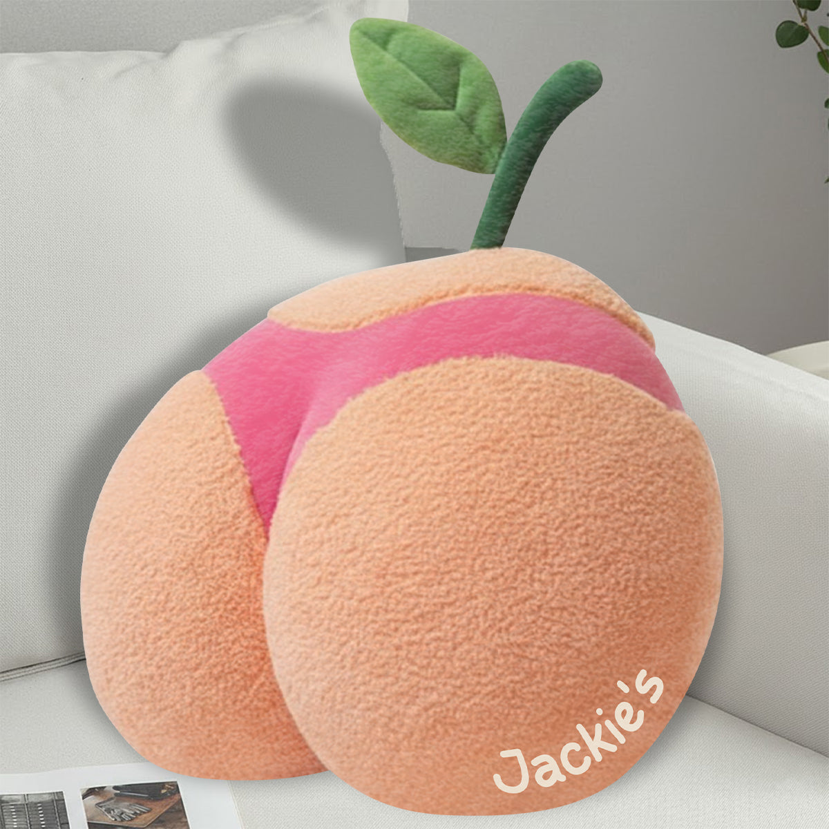 Peach booty - Personalized Couple Faux Fur Shaped Pillow