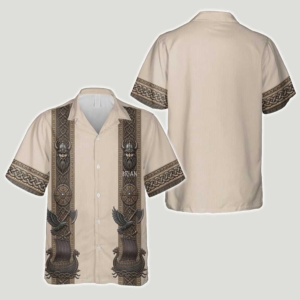 Viking Theme, Gift for Men - Personalized Viking Hawaiian Shirt