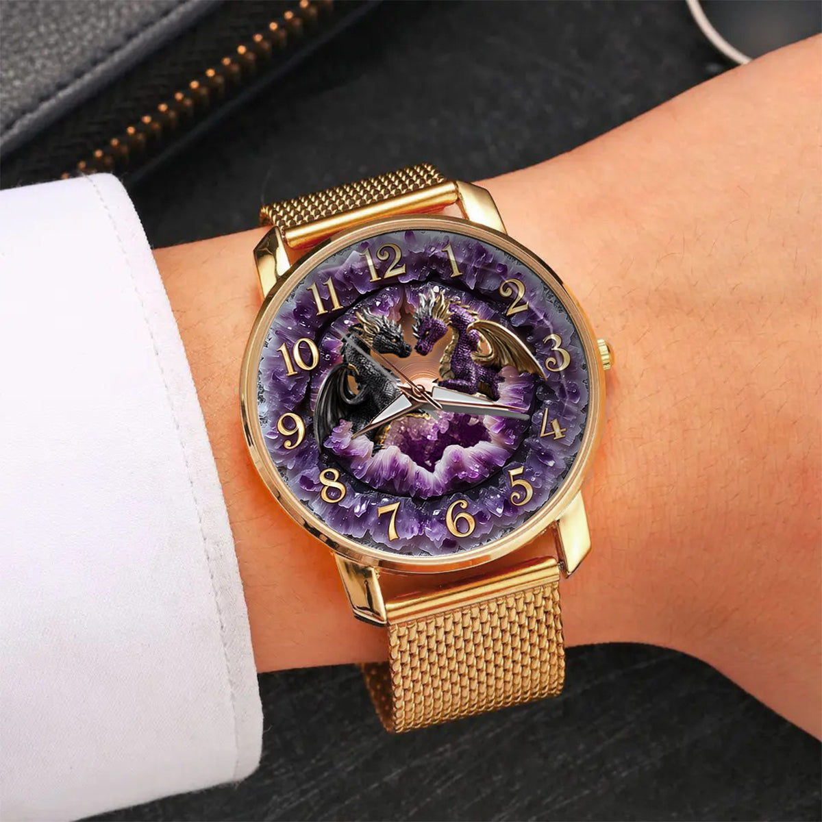 Du und ich, wir schaffen das – Personalisierte Drachen-Damenhanduhr mit Armbandanhängern