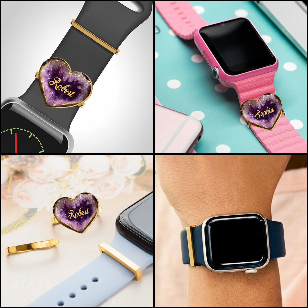 Du und ich, wir schaffen das – Personalisierte Drachen-Damenhanduhr mit Armbandanhängern
