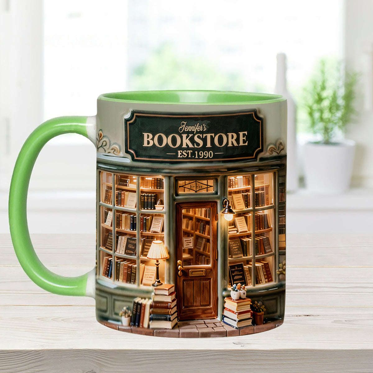 Love Books - Personalized Book Set Accent Mug with Acrylic Stirrers