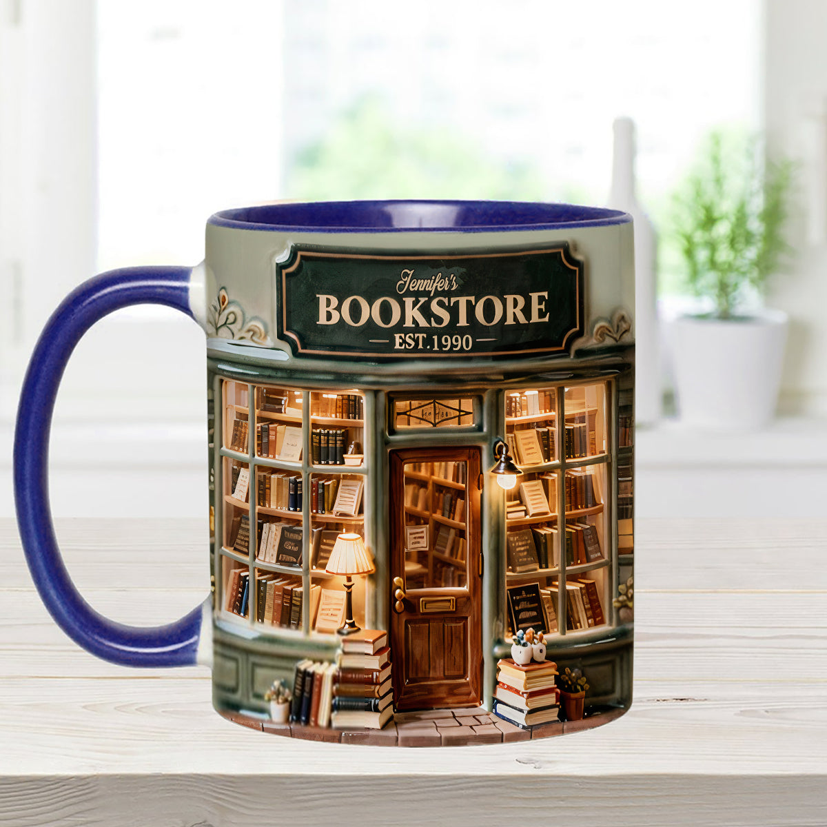 Love Books - Personalized Book Set Accent Mug with Acrylic Stirrers