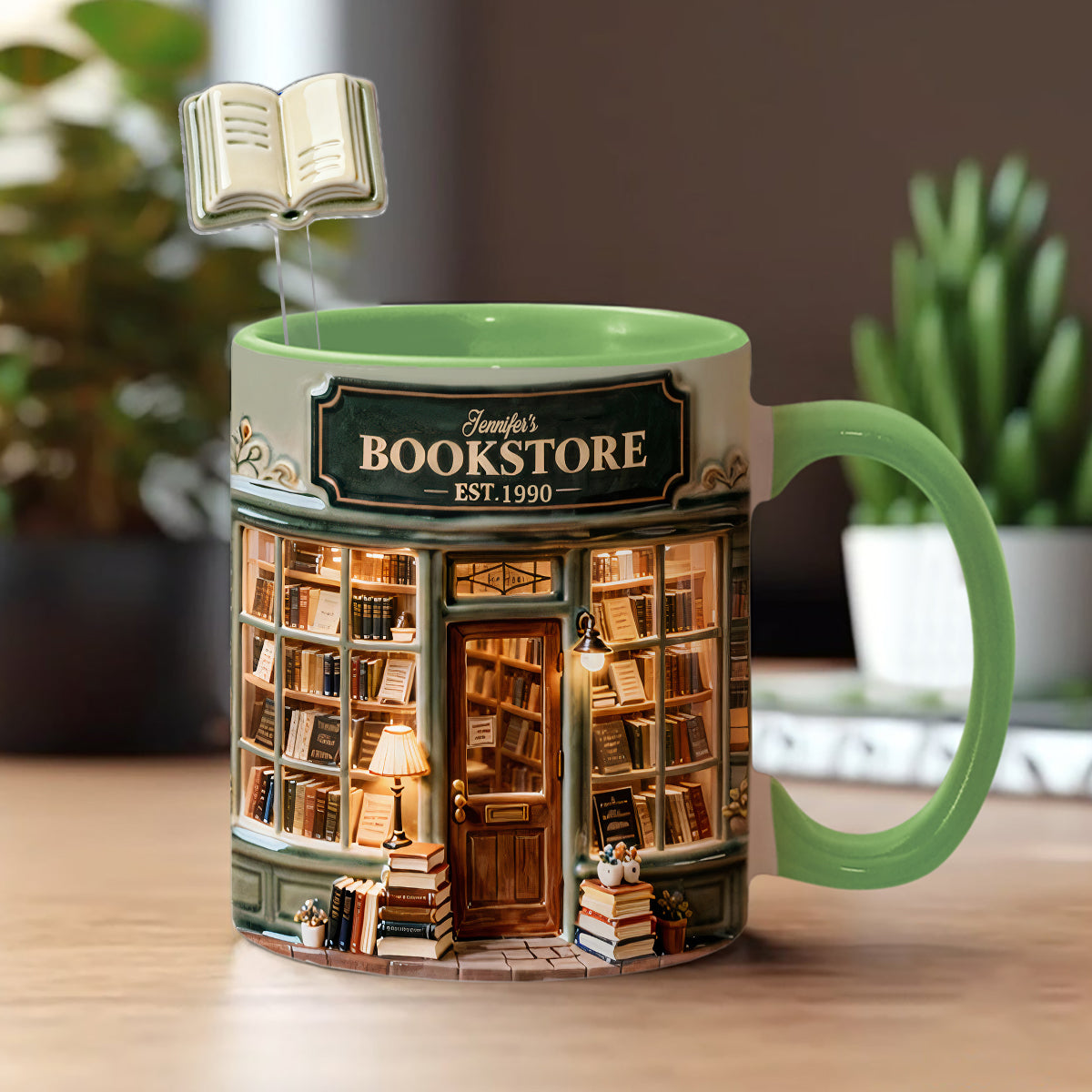 Love Books - Personalized Book Set Accent Mug with Acrylic Stirrers