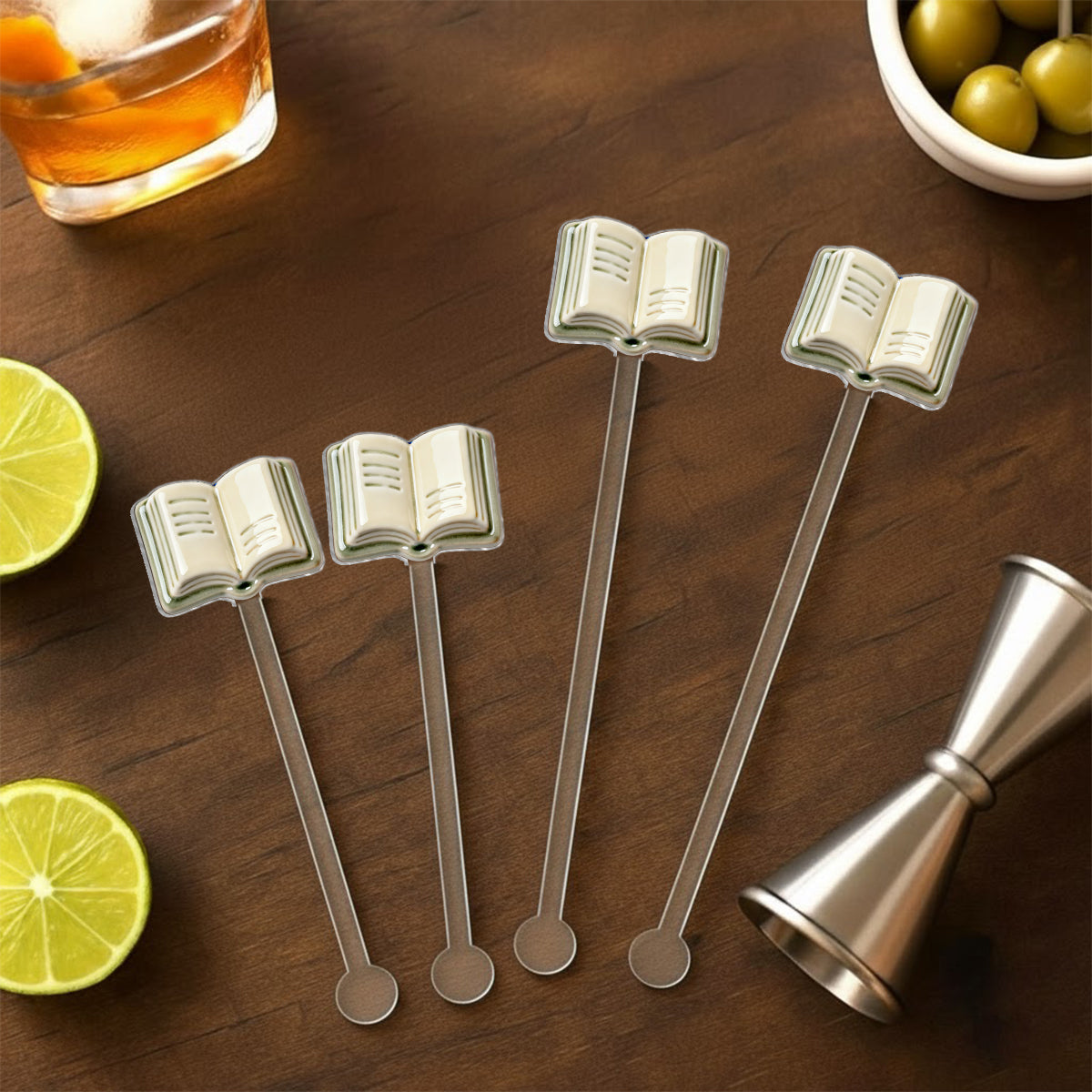 Love Books - Personalized Book Set Accent Mug with Acrylic Stirrers