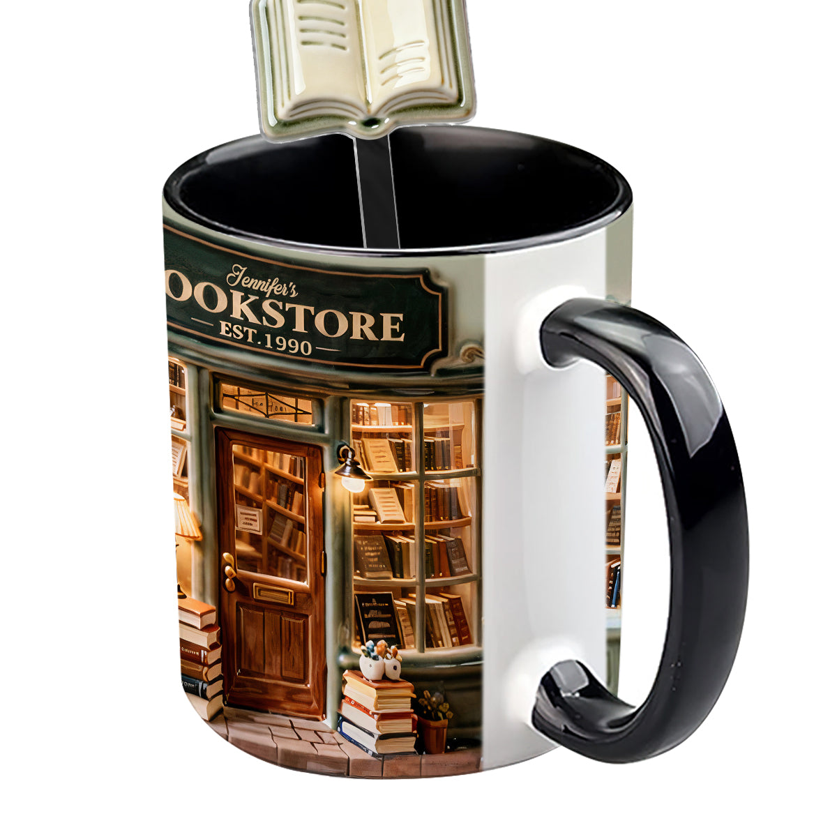 Love Books - Personalized Book Set Accent Mug with Acrylic Stirrers