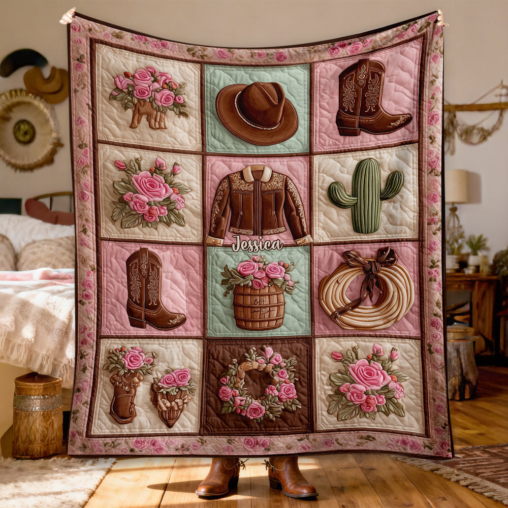 Perfect Gift For Cowgirl - Personalized Cowgirl Blanket