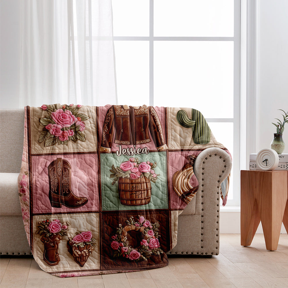 Perfect Gift For Cowgirl - Personalized Cowgirl Blanket