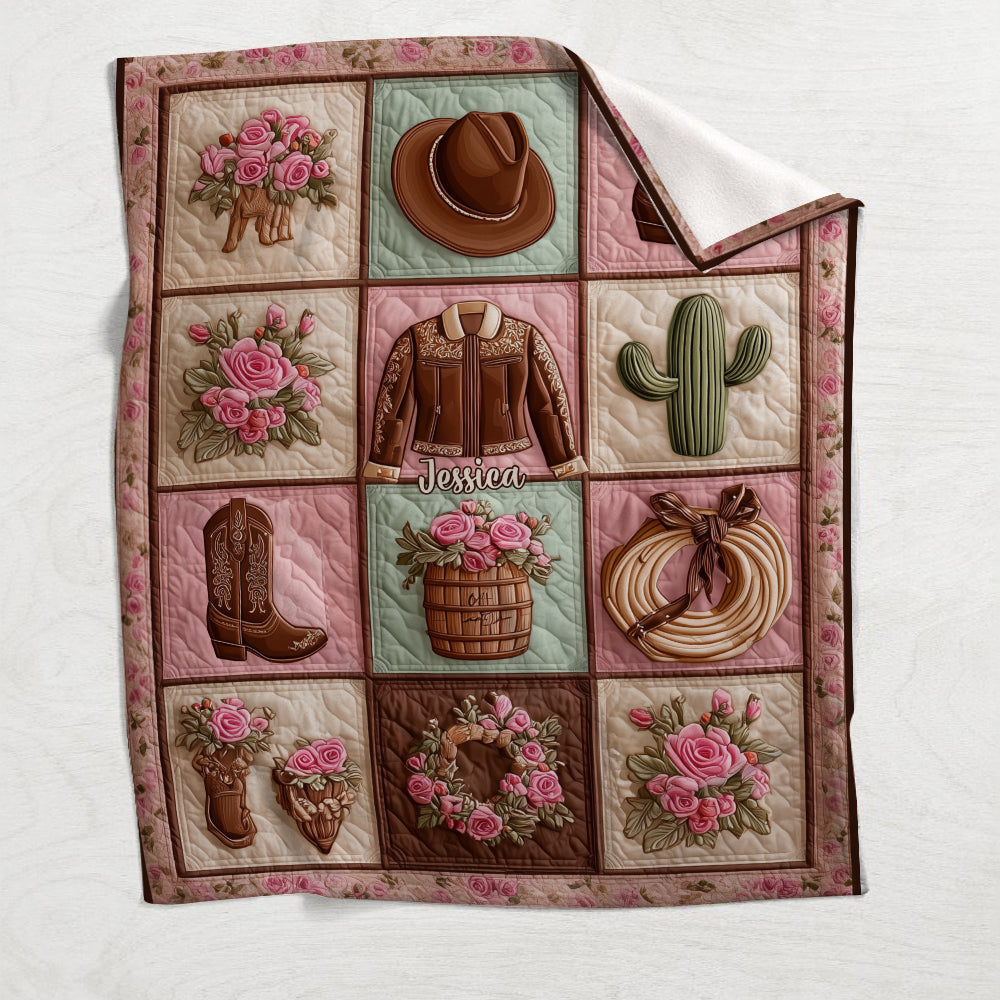 Perfect Gift For Cowgirl - Personalized Cowgirl Blanket