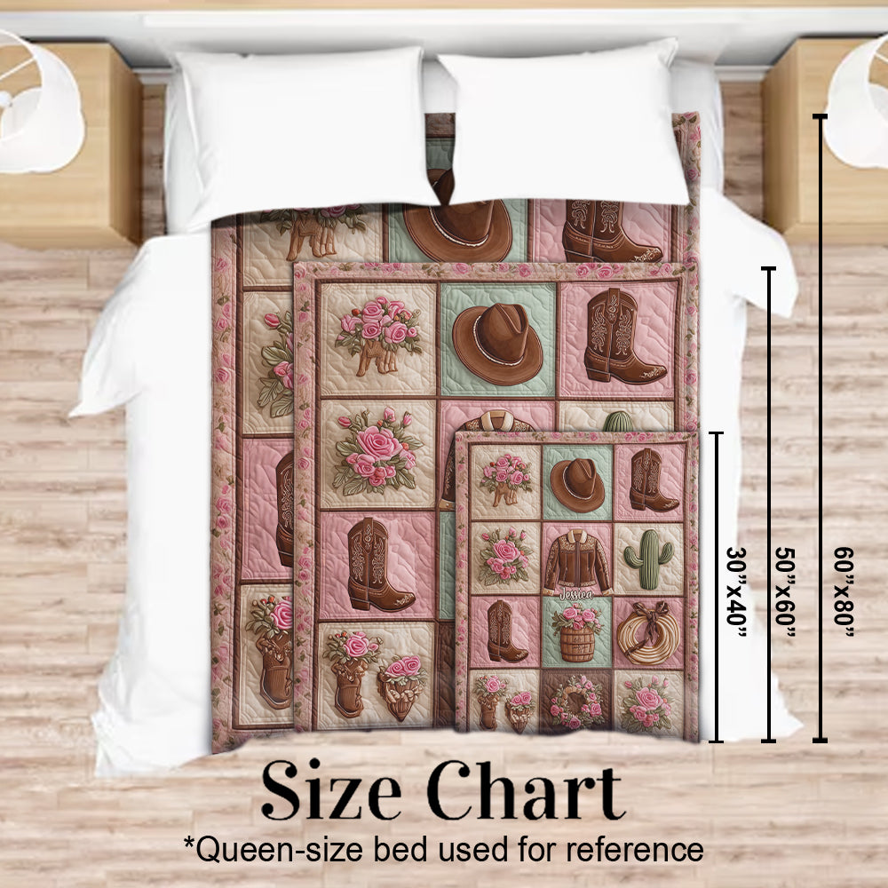 Perfect Gift For Cowgirl - Personalized Cowgirl Blanket
