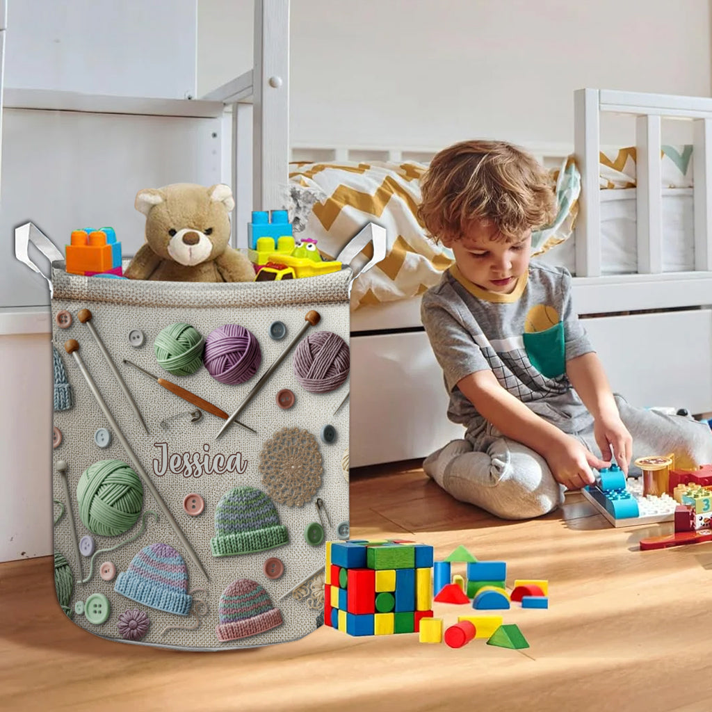 Knitting Lovers Storage Basket - Personalized Knitting Storage Basket