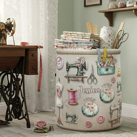 Sewing Lovers Storage Basket - Personalized Sewing Storage Basket