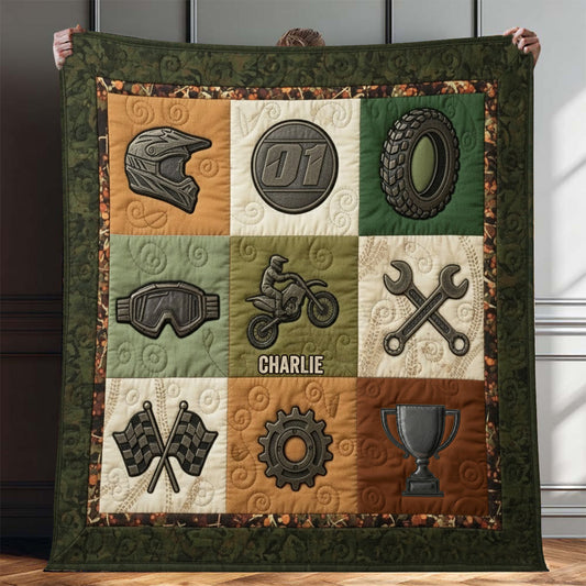 Motocross Racer - Personalized Dirt Bike Blanket