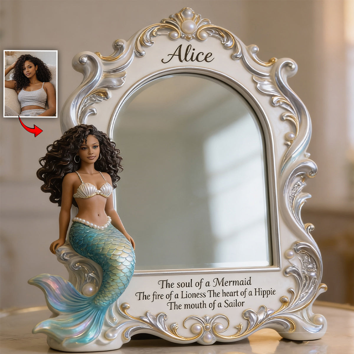 Soyez une Sirène - Miroir de Bureau Personnalisé