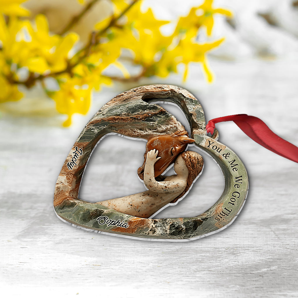 Heart Shaped Girl & Horse - Personalized Horse Ornament