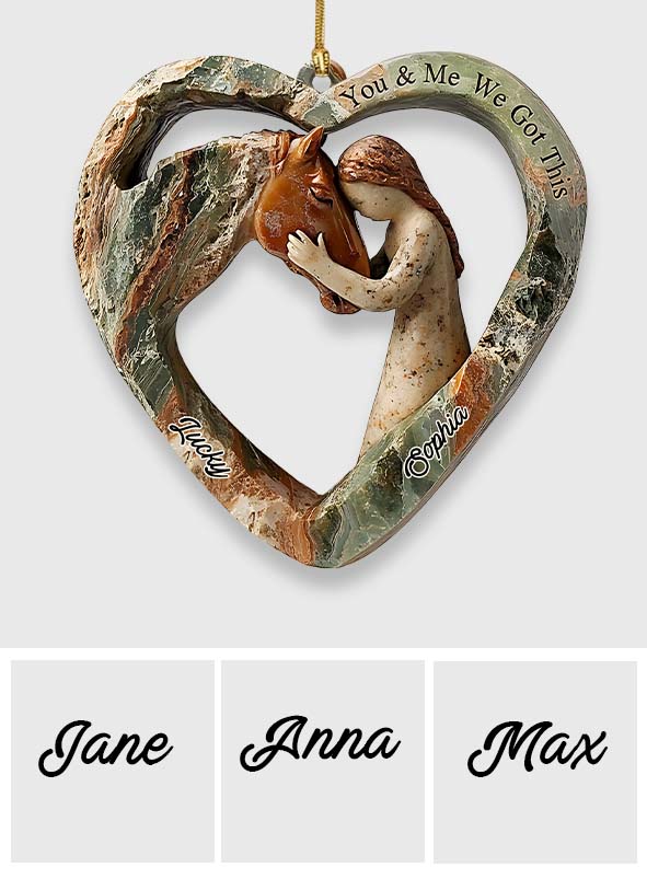 Heart Shaped Girl & Horse - Personalized Horse Ornament