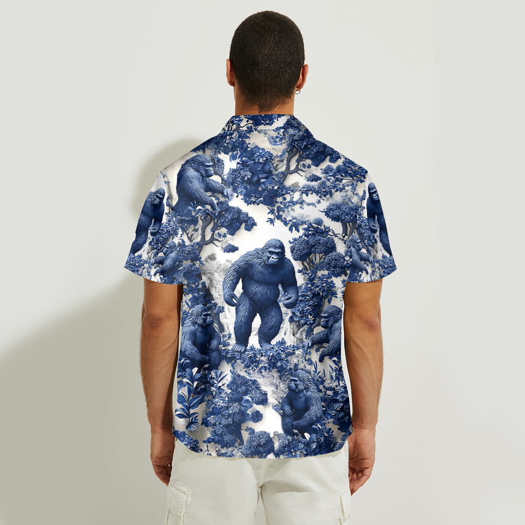 Ambiance estivale Bigfoot - Chemise hawaïenne de randonnée personnalisée