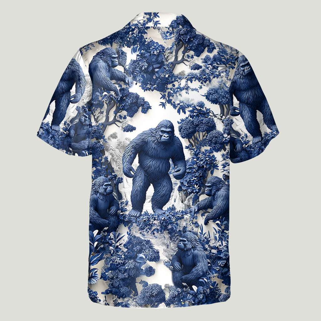 Ambiance estivale Bigfoot - Chemise hawaïenne de randonnée personnalisée