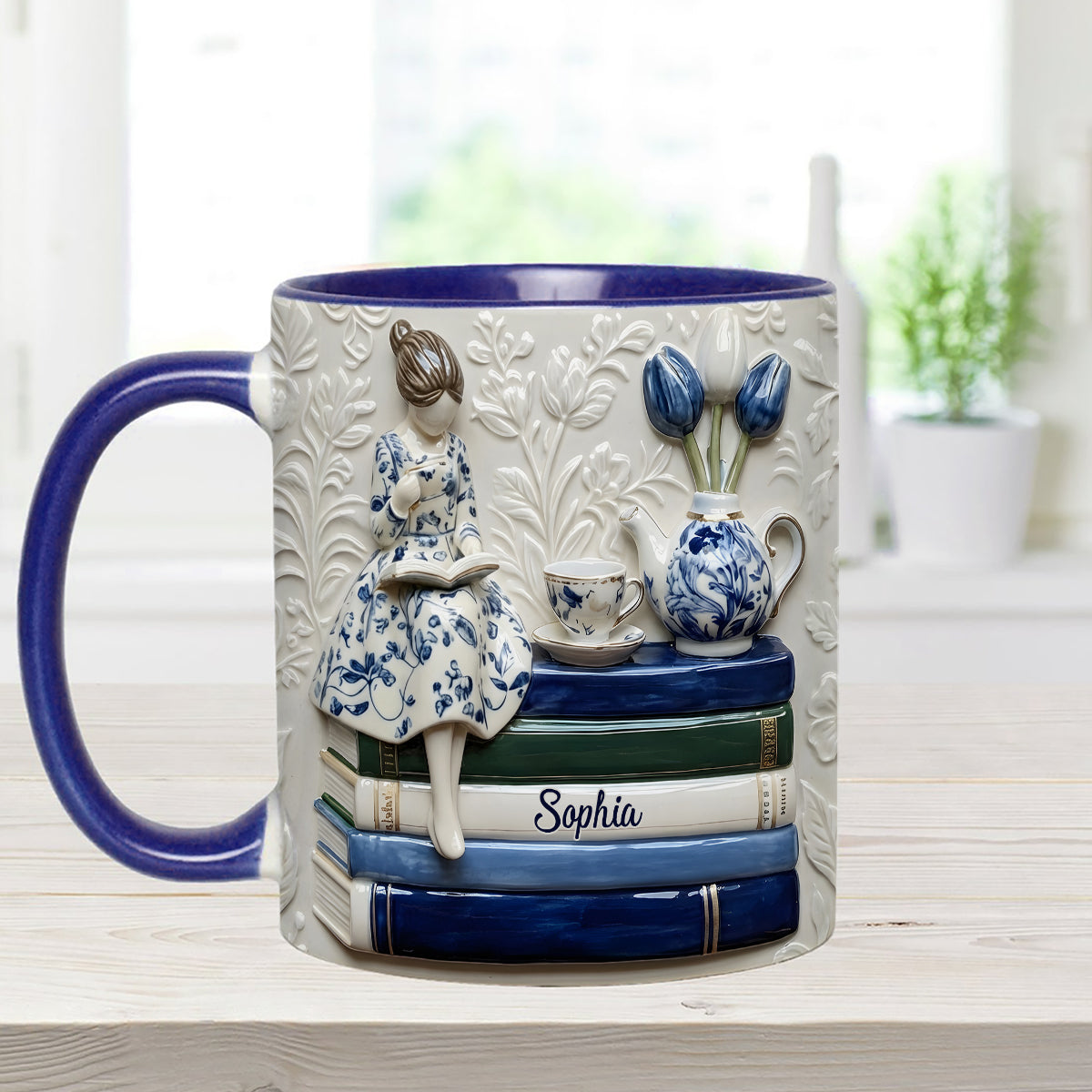 Book Lover - Personalized Book Set Accent Mug with Acrylic Stirres
