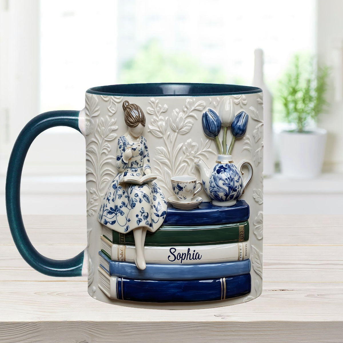 Book Lover - Personalized Book Set Accent Mug with Acrylic Stirres