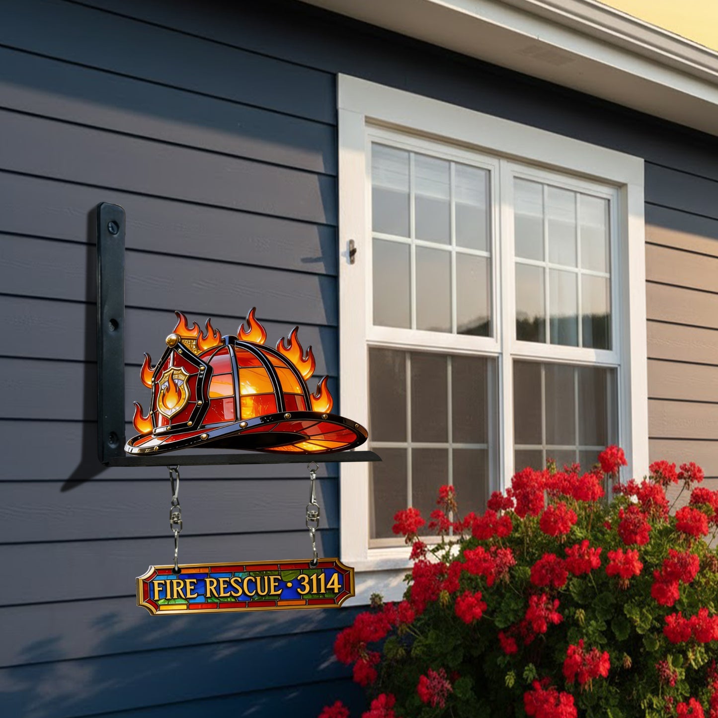 Proud Firefighter - Personalized Firefighter Wooden Wall Mount Sign