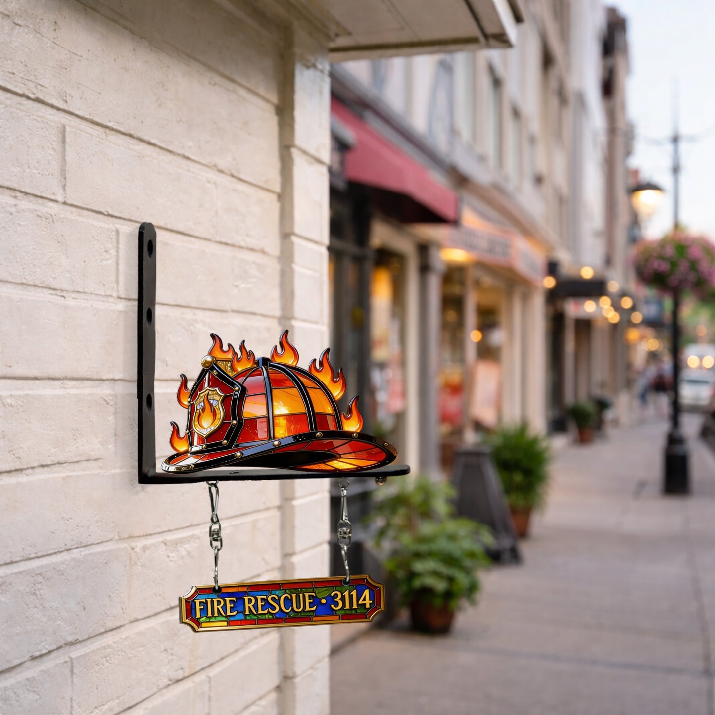 Proud Firefighter - Personalized Firefighter Wooden Wall Mount Sign