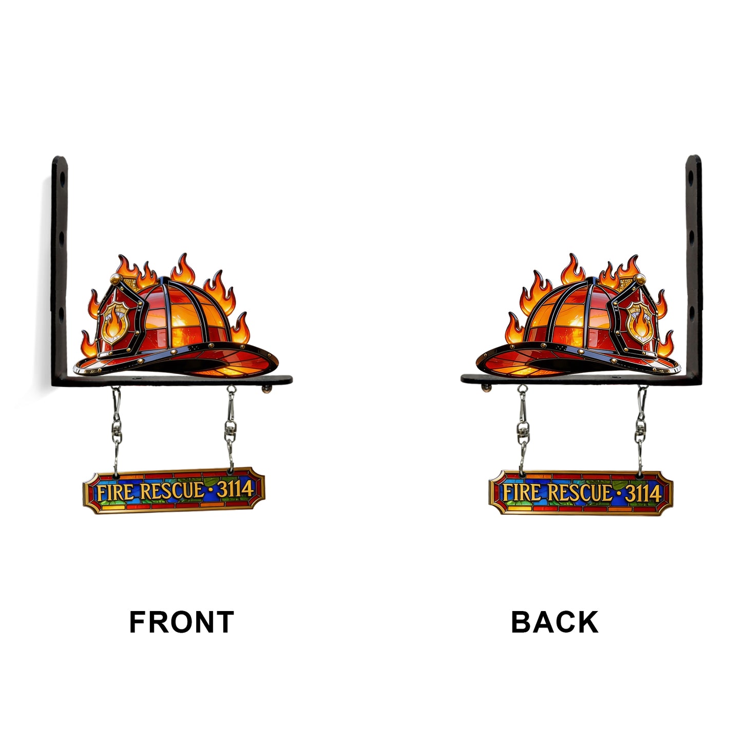Proud Firefighter - Personalized Firefighter Wooden Wall Mount Sign