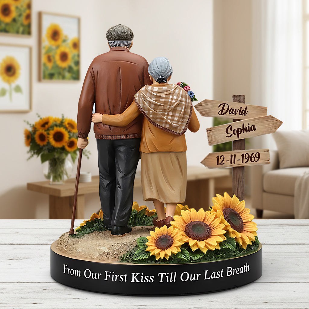 From Our First Kiss Till Our Last Breath - Personalized Couple Custom Shaped Acrylic Plaque