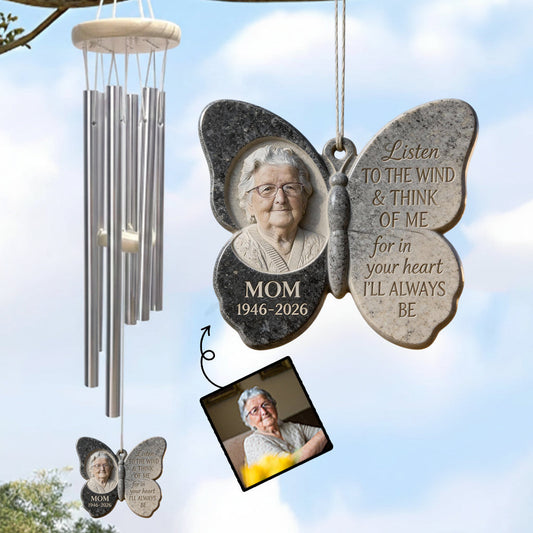 Hear The Wind And Think Of Me - Personalized Memorial Wind Chime