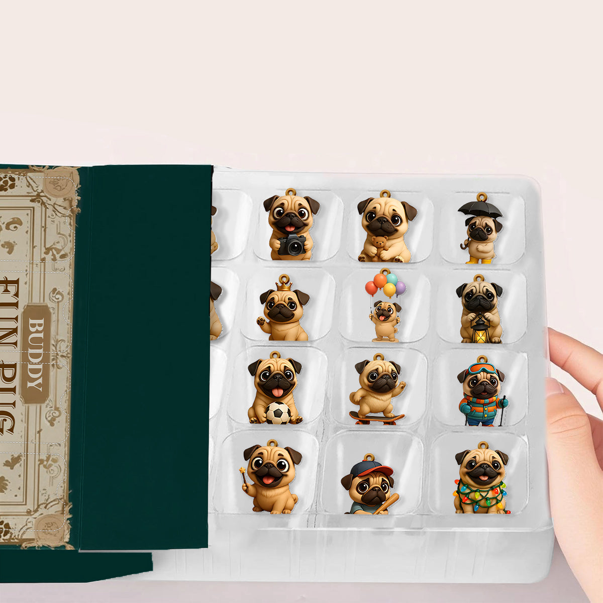 Christmas Fun Pug - Personalized Dog Advent Calendar With Ornaments