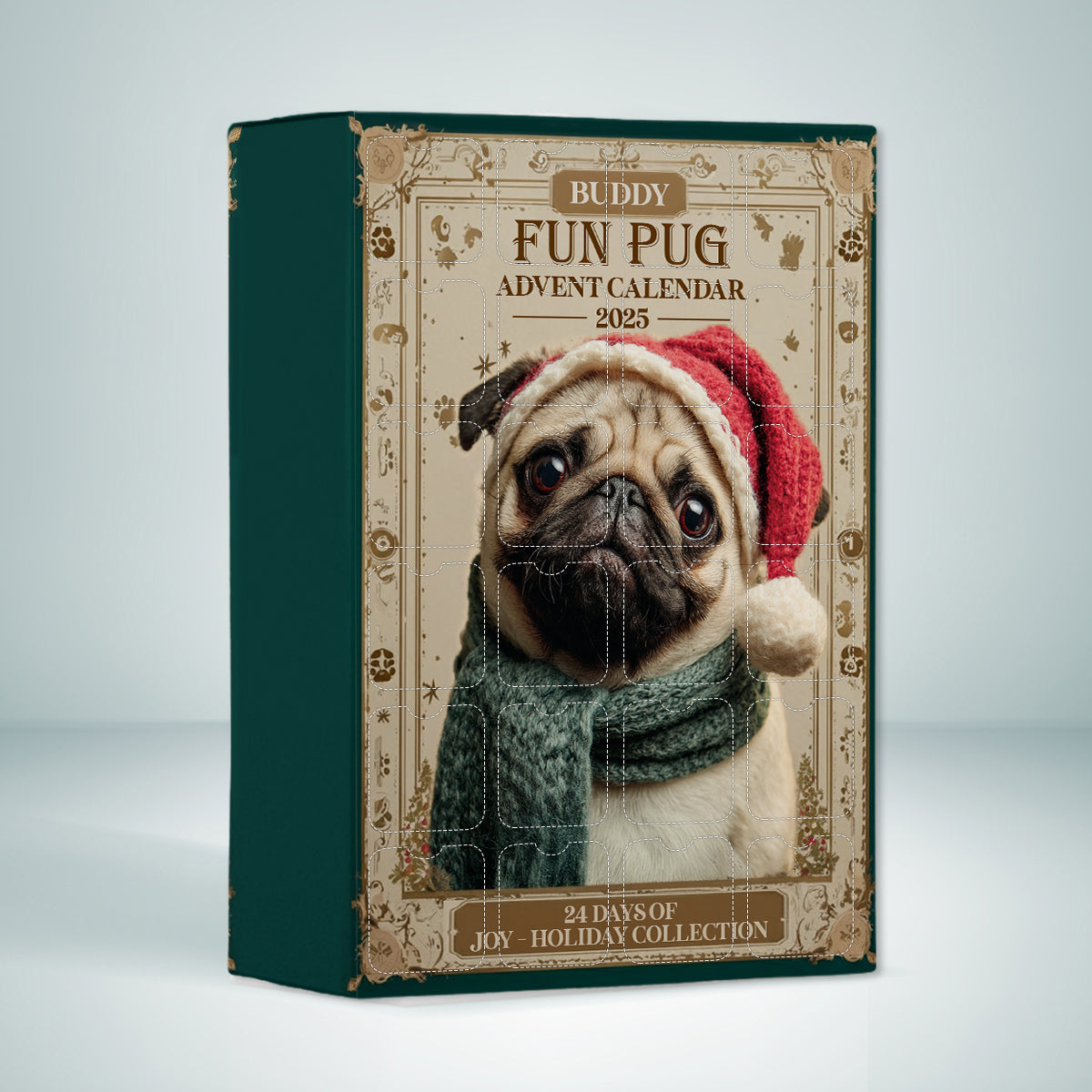 Christmas Fun Pug - Personalized Dog Advent Calendar With Ornaments