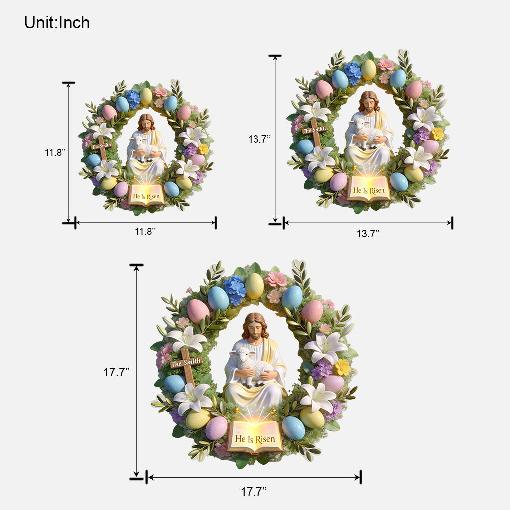 Er ist auferstanden – Personalisiertes christliches Holzschild in individueller Form