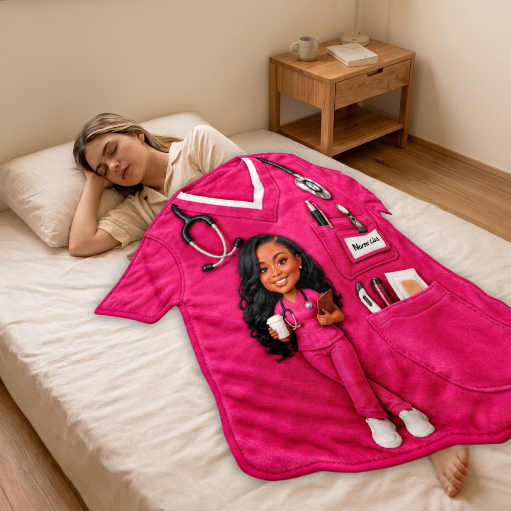Best Nurse Ever - Personalized Nurse Shaped Fleece Blanket