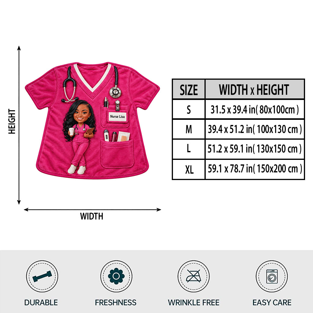 Best Nurse Ever - Personalized Nurse Shaped Fleece Blanket