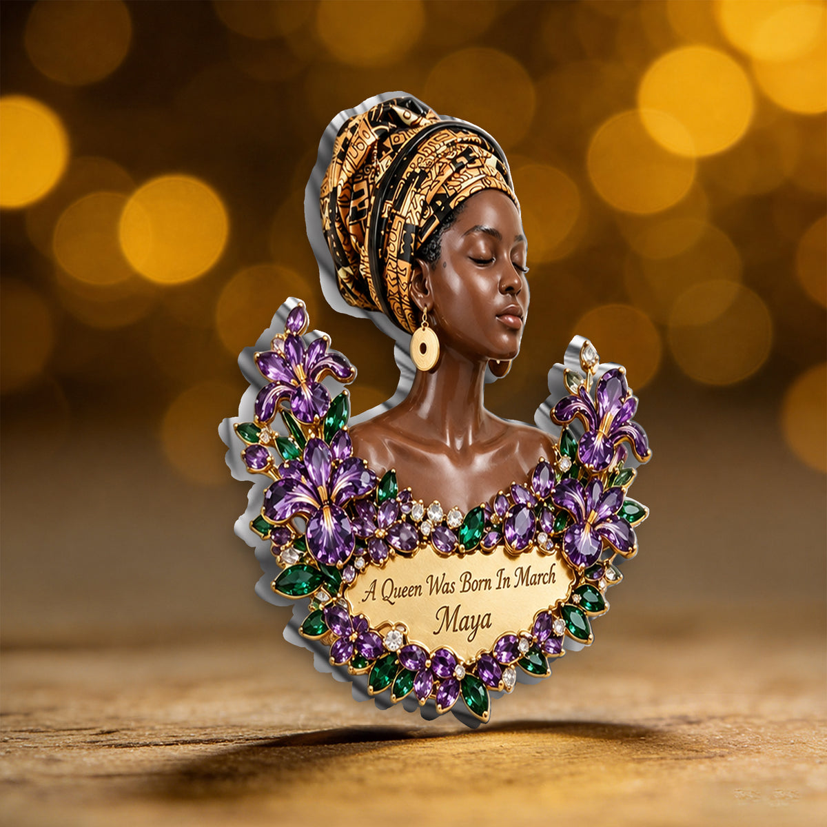 A Queen Was Born In This Month - Personalized Birthday 3D Embossed Enamel Pin