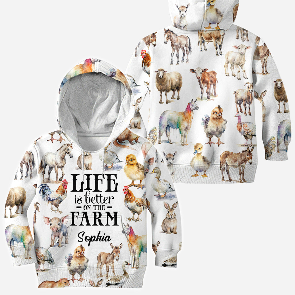 Das Leben auf dem Bauernhof ist besser – personalisiertes T-Shirt mit Bauernmotiv