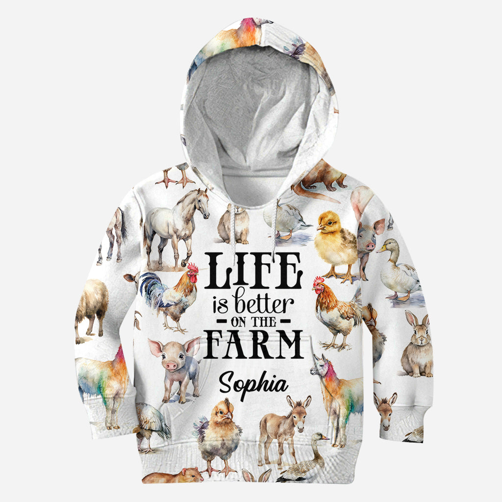 Das Leben auf dem Bauernhof ist besser – personalisiertes T-Shirt mit Bauernmotiv