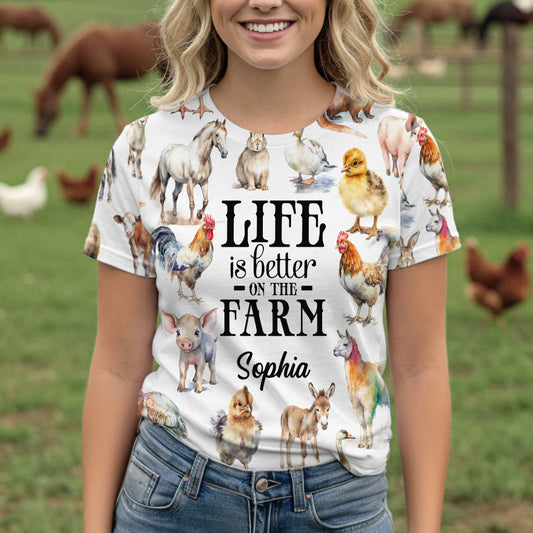 La vie est meilleure à la ferme - T-shirt personnalisé pour fermier