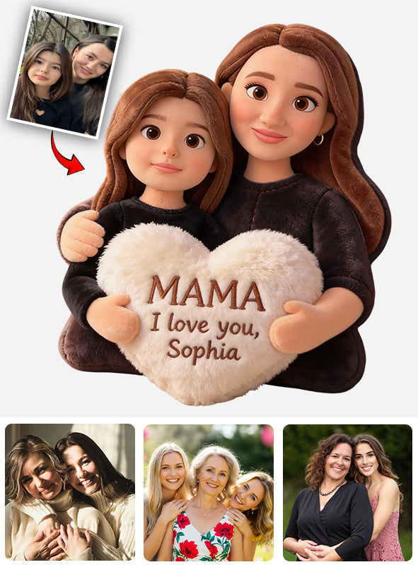 Ich liebe dich – Personalisiertes Mutterkissen aus Kunstfell