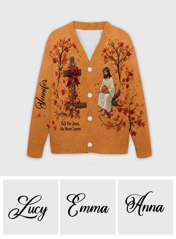 Fall For Jesus - Personalized Christian Cardigan Sweater