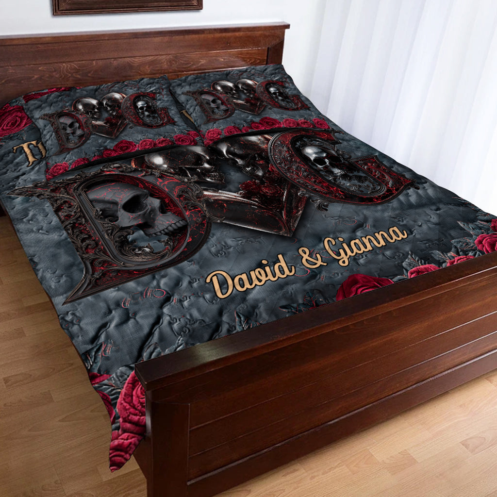 Till Death Do Us Part - Personalized Skull Quilt Set