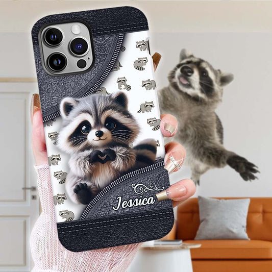Adorable raton laveur - Coque de téléphone personnalisée avec motif raton laveur intégral
