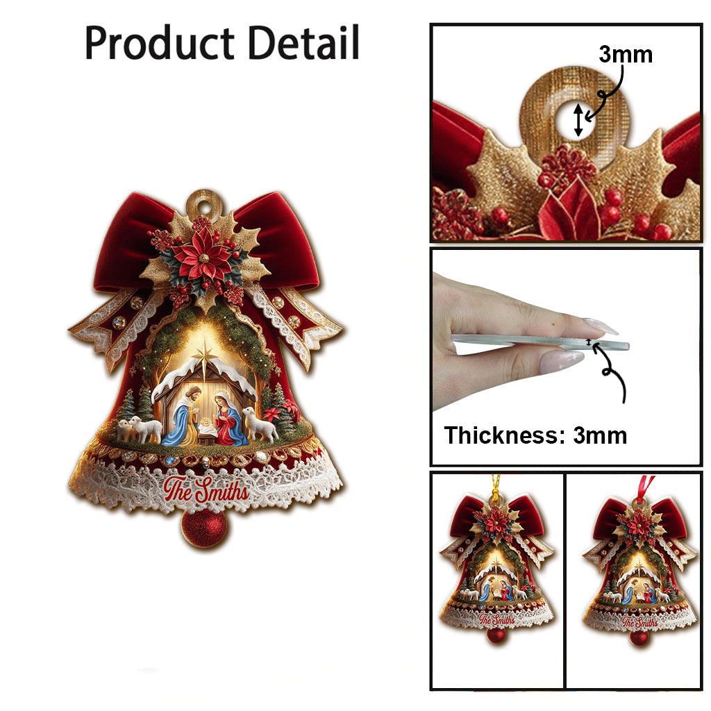 The Nativity Scene - Personalized Christian Ornament