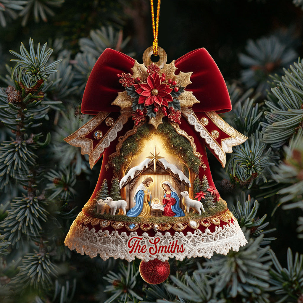The Nativity Scene - Personalized Christian Ornament