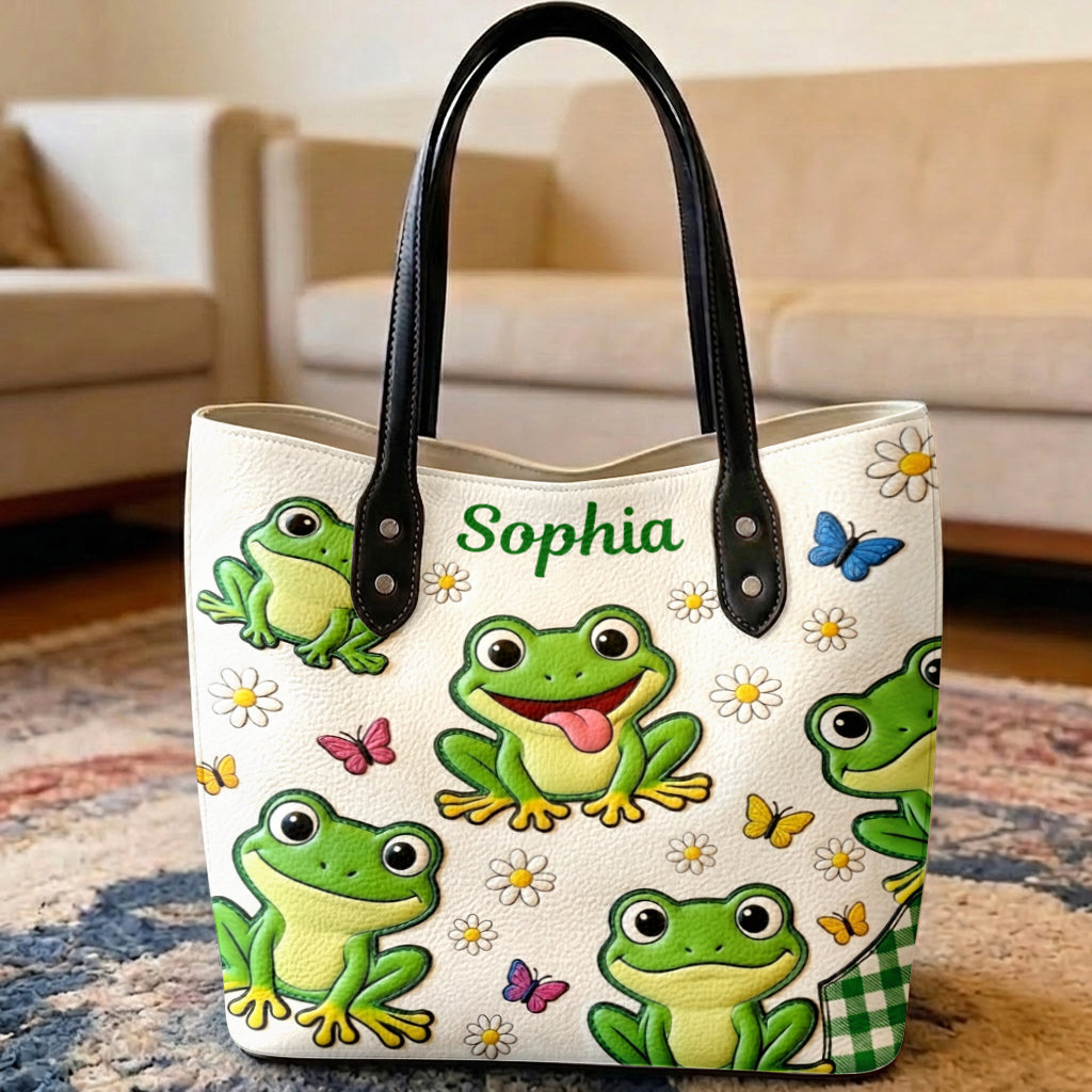 Ein Mädchen, das Frösche liebt - Personalisierte Frosch-Tasche