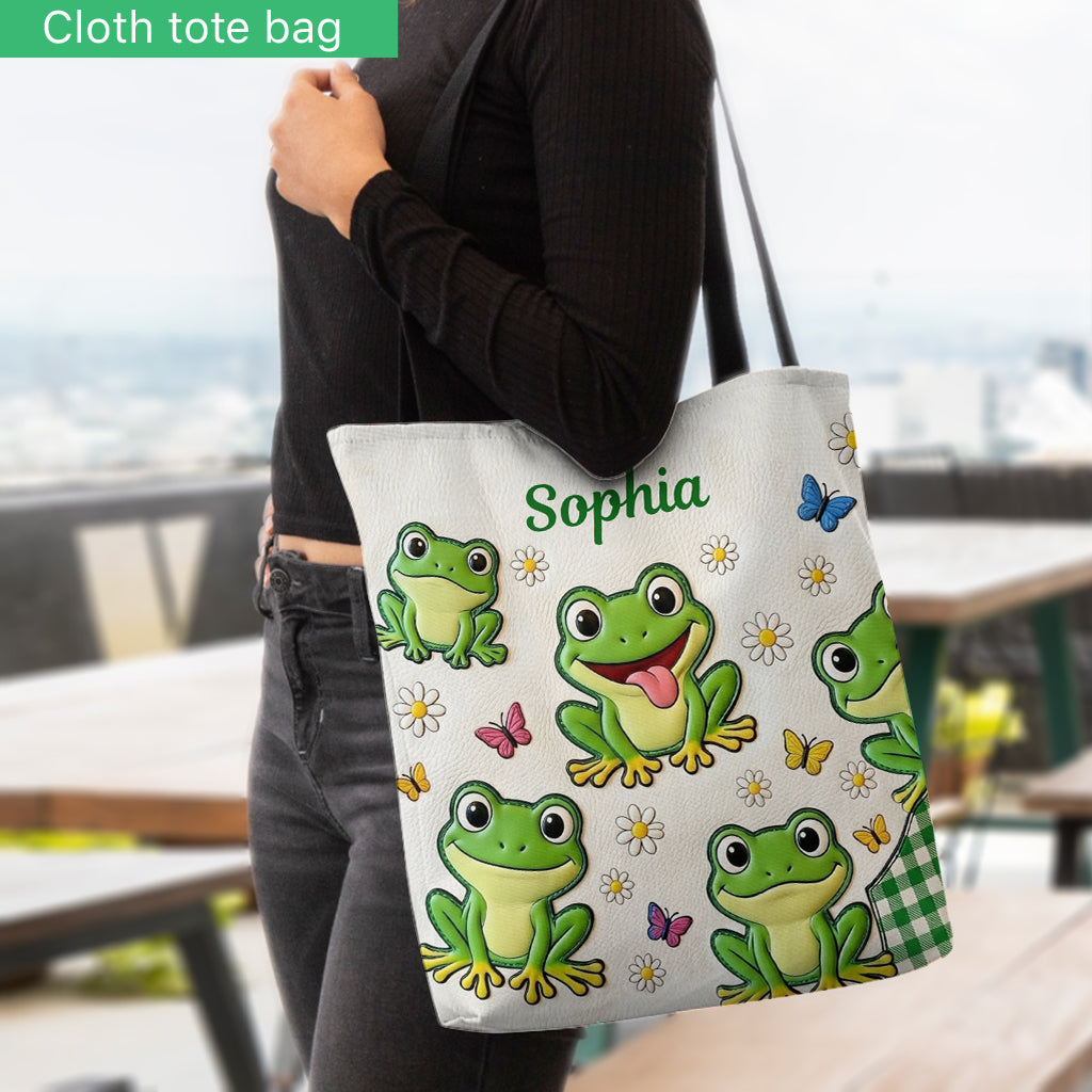 Ein Mädchen, das Frösche liebt - Personalisierte Frosch-Tasche