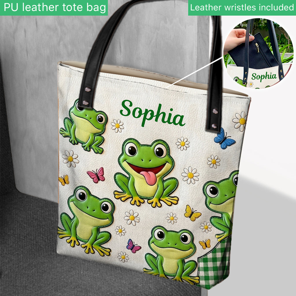Ein Mädchen, das Frösche liebt - Personalisierte Frosch-Tasche
