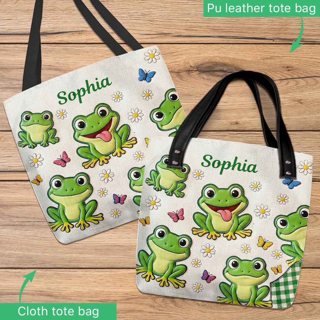 Ein Mädchen, das Frösche liebt - Personalisierte Frosch-Tasche