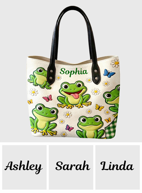 Ein Mädchen, das Frösche liebt - Personalisierte Frosch-Tasche