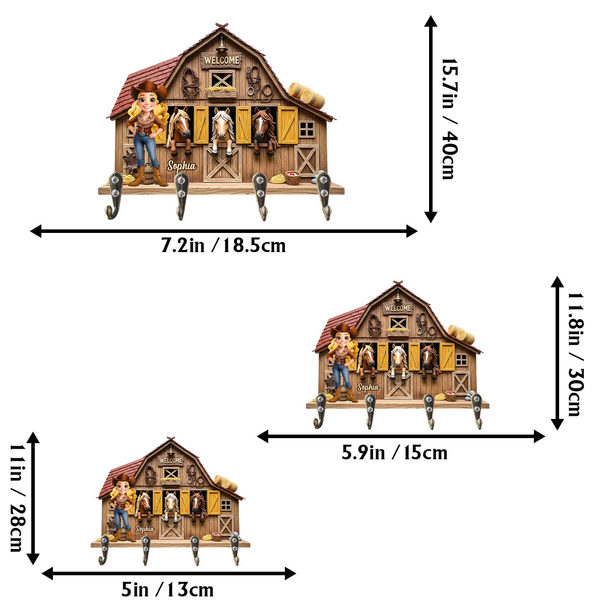 Welcome To My Place - Personalized Horse Custom Shaped Key Rack