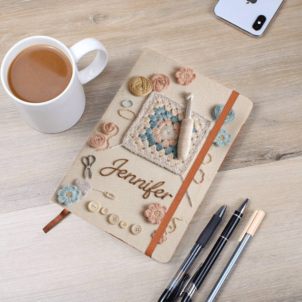 Love Crocheting - Personalized Crocheting Leather Journal